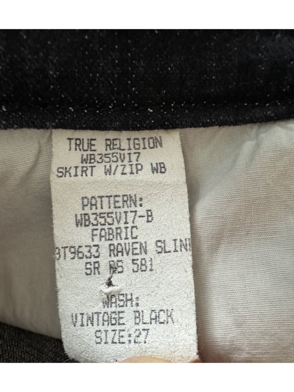 Joan Smalls X True Religion Womens 27 Mid-Rise Black Denim‎ Skirt Zipper Retro - Picture 3 of 12